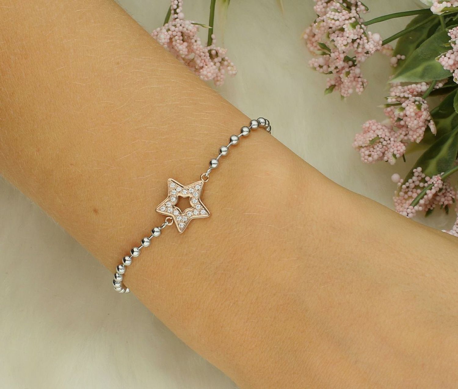 Bransoletka Nomination stalowa Italy Soffio d'amore różowe złoto Gwiazdka 134003 023.png